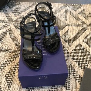 Stuart Weitzman Patent Crisscross Platform